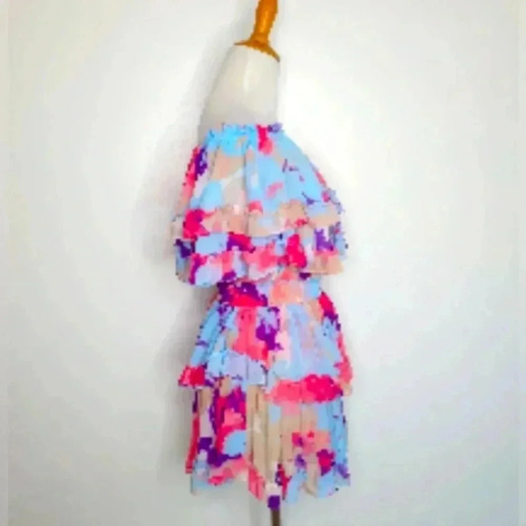 MISA Women’s Isella Ruffled Off The Shoulder Mini Dress Size Small - Picture 5 of 10